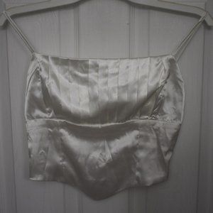 Satin White Tank Crop Top Size Medium Beautiful Like Lulus Top